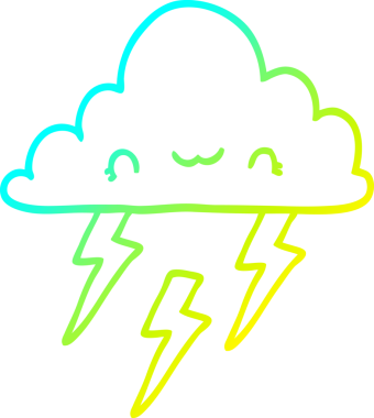 Bir insan tarafından çizilmiş bir karikatür fırtına bulutu çizimi