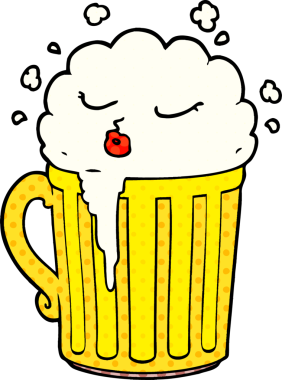 Bir insan tarafından çizilmiş bira kupası.