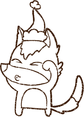 Bir insan tarafından çizilmiş Noel Köpeği Kömürü