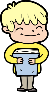 Bir insan tarafından çizilmiş mutlu çocuk çizgi filmi.