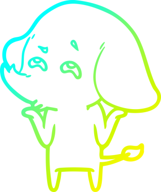 Bir insanın çizdiği karikatür fili çizimi.