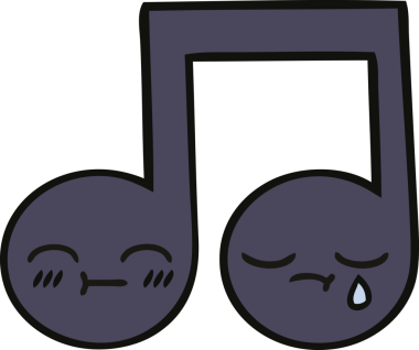 Bir insan tarafından çizilmiş güzel bir nota karikatürü.