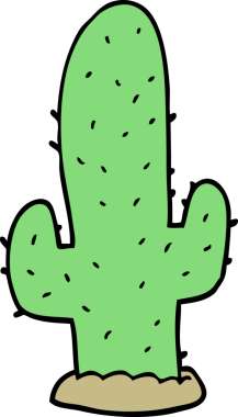 bir insan tarafından çizilmiş karikatür kaktüsü