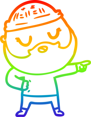 Bir insan tarafından çizilmiş sakallı bir karikatür çizimi.