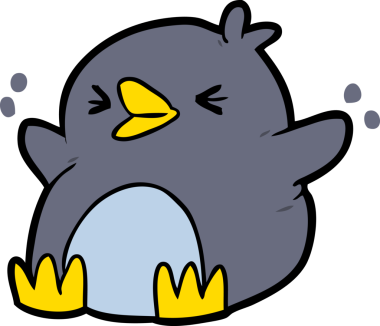 bir insan tarafından çizilmiş penguen çizgi filmi