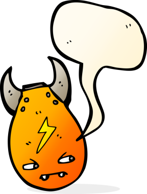 Bir insan tarafından çizilmiş konuşma balonlu çizgi film bombası.