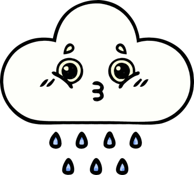 Bir insan tarafından çizilmiş bir yağmur bulutu çizgi filmi.