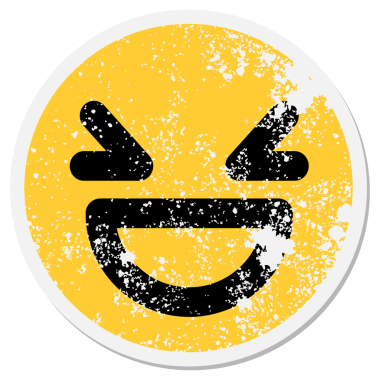 Bir insan tarafından çizilmiş gülen kötü yüz çemberi.