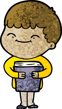 Bir insan tarafından çizilmiş mutlu çocuk çizgi filmi.