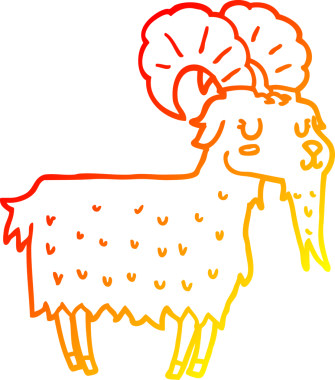 Bir insan tarafından çizilmiş bir keçinin sıcak çizgi çizimi