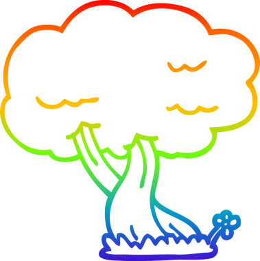 gökkuşağı gradyan çizgisi bir insan tarafından çizilmiş bir çizgi ağaç