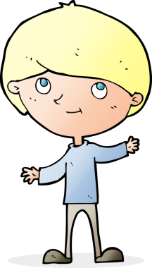 Bir insan tarafından çizilmiş mutlu çocuk çizgi filmi.