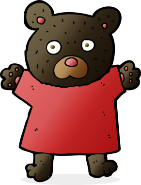 Bir insan tarafından çizilmiş şirin siyah ayı.