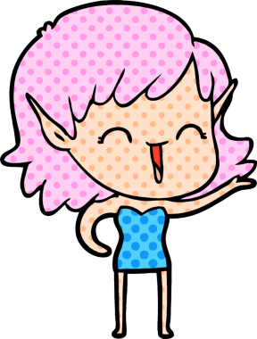 Bir insan tarafından çizilmiş bir elf kızı.