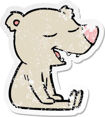 Bir insan tarafından çizilmiş karikatür ayısının sıkıntılı çıkartması.