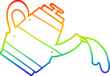 gökkuşağı gradyan çizgi çizimi bir insan tarafından çizilmiş bir çaydanlık