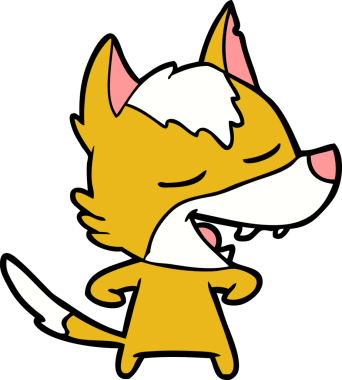 Bir insan tarafından çizilmiş tilki çizgi film karakteri