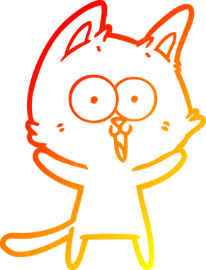 Bir insan tarafından çizilmiş komik bir çizgi film kedisinin sıcak çizgi çizimi