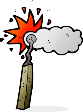 Bir insan tarafından çizilmiş sigara eşleşmesi.