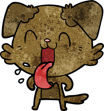 Bir insan tarafından çizilmiş nefes nefese bir köpek.