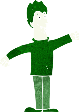 Bir insan tarafından çizilmiş mutlu vampir çizgi filmi.