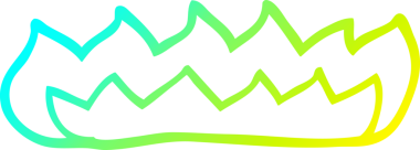 Bir insan tarafından çizilen yanan alevlerin soğuk gradyan çizgisi