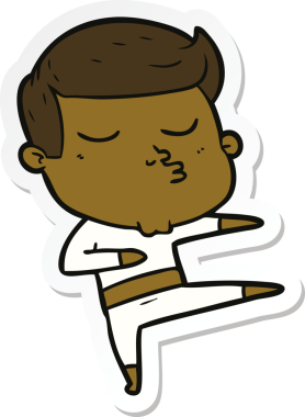 Bir insan tarafından çizilmiş bir çizgi film modelinin çıkartması.