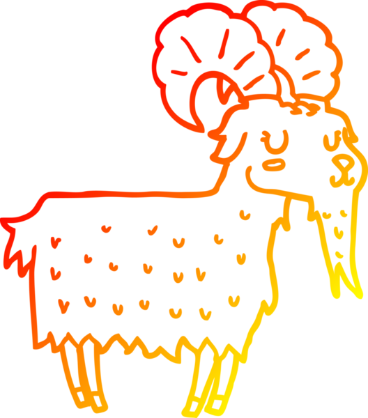 Bir insan tarafından çizilmiş bir keçinin sıcak çizgi çizimi