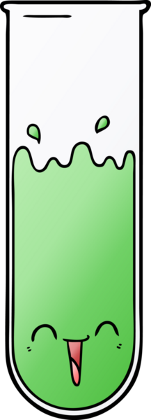 bir insan tarafından çizilmiş mutlu bir test tüpü.