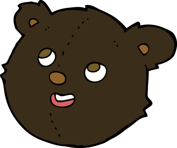 bir insan tarafından çizilmiş siyah ayı yüzü.