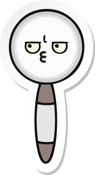 Bir insan tarafından çizilmiş şirin bir çizgi film büyütecinin çıkartması.