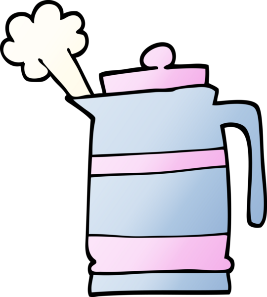 Bir insan tarafından çizilmiş vektör gradyan çizim çaydanlığı