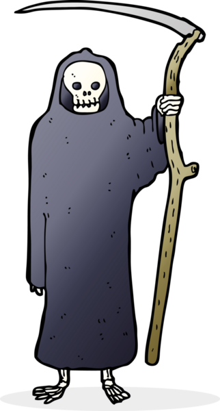 bir insan tarafından çizilmiş ölüm karikatürü