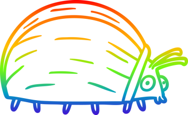 gökkuşağı gradyan çizimi bir insan tarafından çizilmiş dev bir çizgi böcek