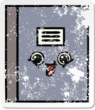 Bir insan tarafından çizilmiş şirin bir çizgi roman çıkartması.