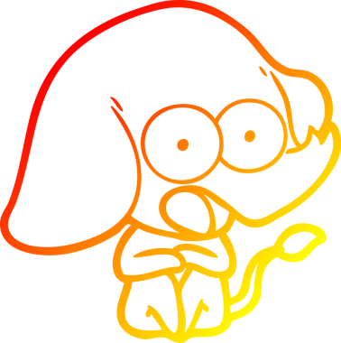 Bir insan tarafından çizilmiş şirin bir fil çizimi.