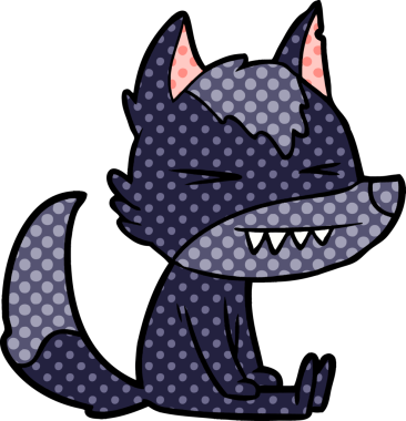 Bir insan tarafından çizilmiş kızgın kurt çizgi filmi.