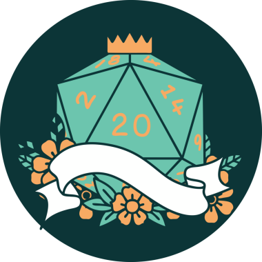 Bir insan tarafından çizilen 20 D20 zar atma ikonu