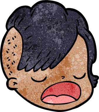 Bir insan tarafından çizilmiş bir kadın yüzü.