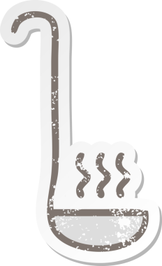 Bir insan tarafından çizilmiş tatlı bir mutfak kepçesinin sıkıntılı çıkartması.