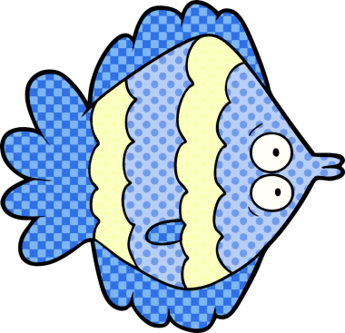 bir insan tarafından çizilmiş karikatür düz balık