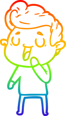 gökkuşağı gradyanı çizimi bir insan tarafından çizilmiş mutlu bir çizgi film adamı