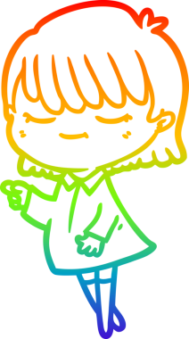 gökkuşağı gradyan çizimi bir insan tarafından çizilmiş bir karikatür kadın