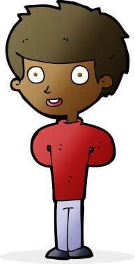 Bir insan tarafından çizilmiş mutlu çocuk çizgi filmi.