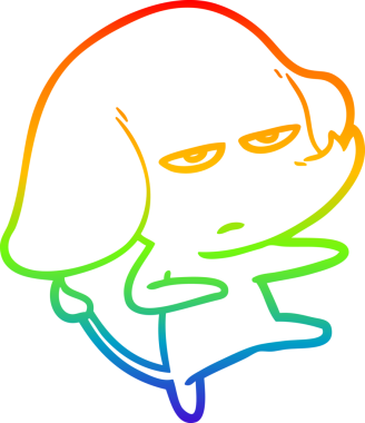 gökkuşağı gradyan çizimi bir insan tarafından çizilmiş bir karikatür fili