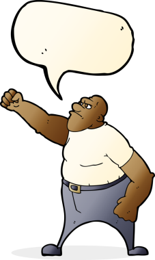 Bir insan tarafından çizilmiş konuşma balonlu kızgın adam çizgi filmi.