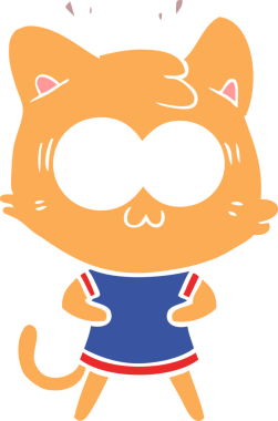 Bir insan tarafından çizilmiş düz renkli çizgi film.