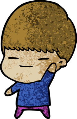 Bir insan tarafından çizilmiş kendini beğenmiş bir çocuk.