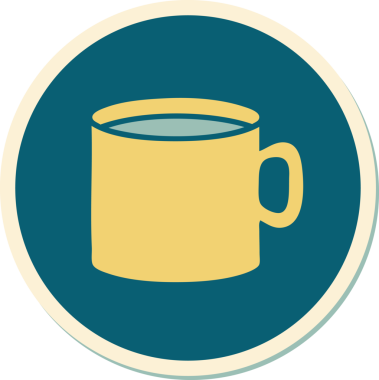 Dövme çıkartması geleneksel kahve tarzında bir insan tarafından çizilmiş.