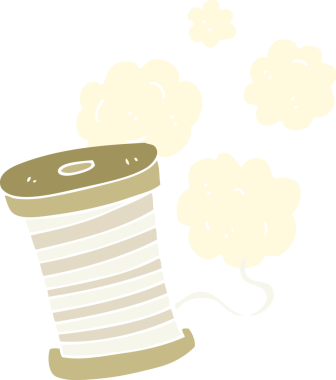 Bir insan tarafından çizilen ipliğin düz renk çizimi